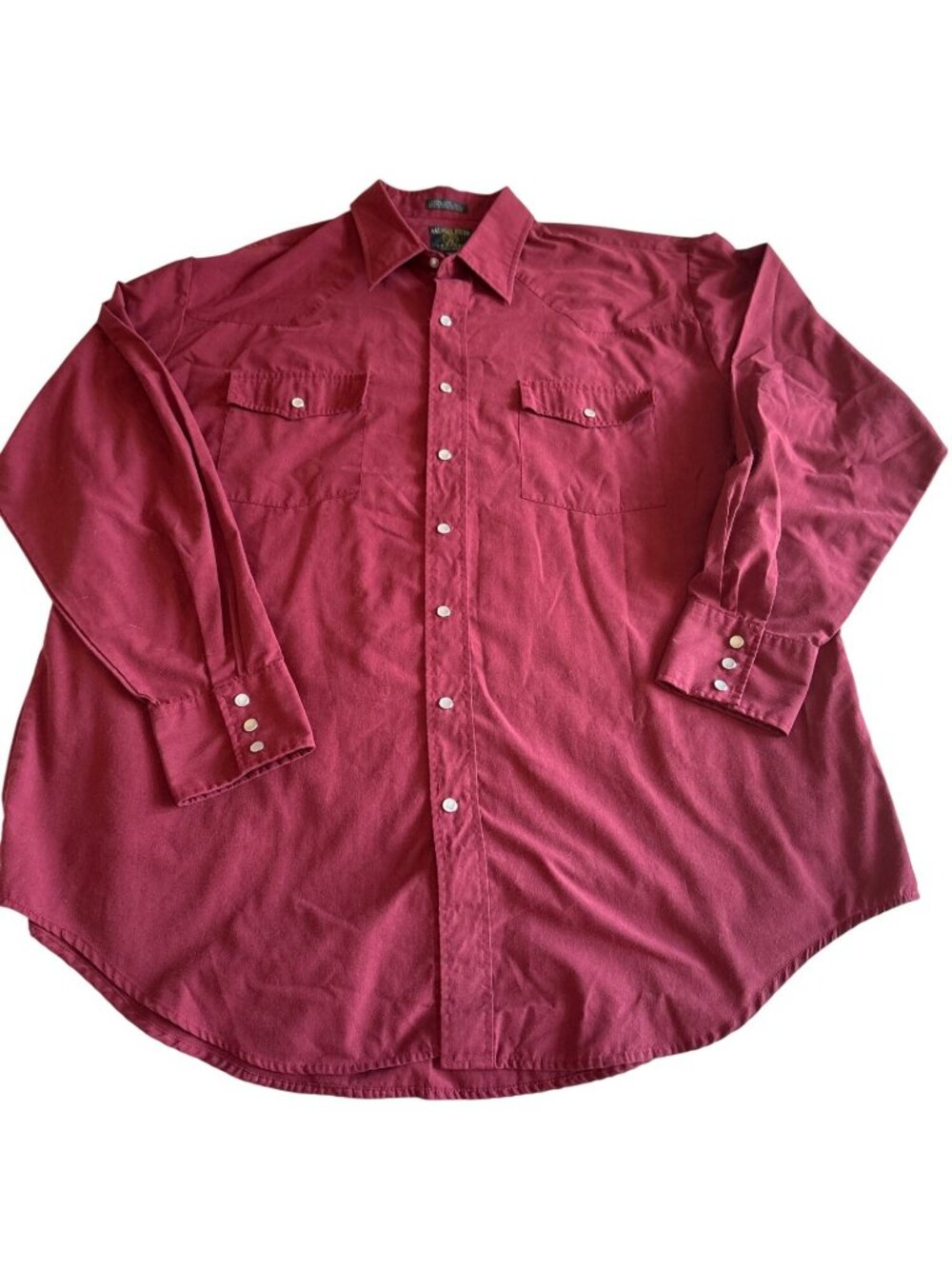 Salmon River Trader Red Long Sleeve Western Shirt 2XLT Tall Snap Extra Long Tail